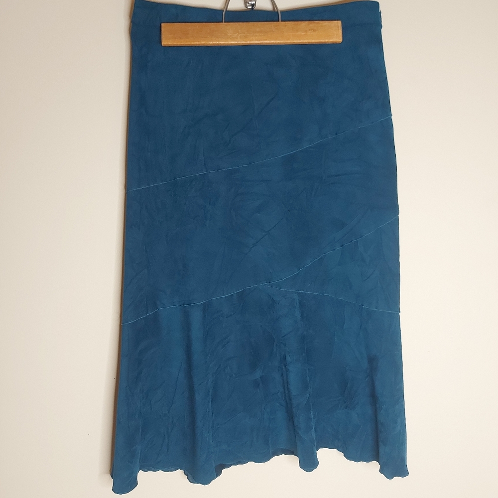 Ultrasuede flared midi skirt